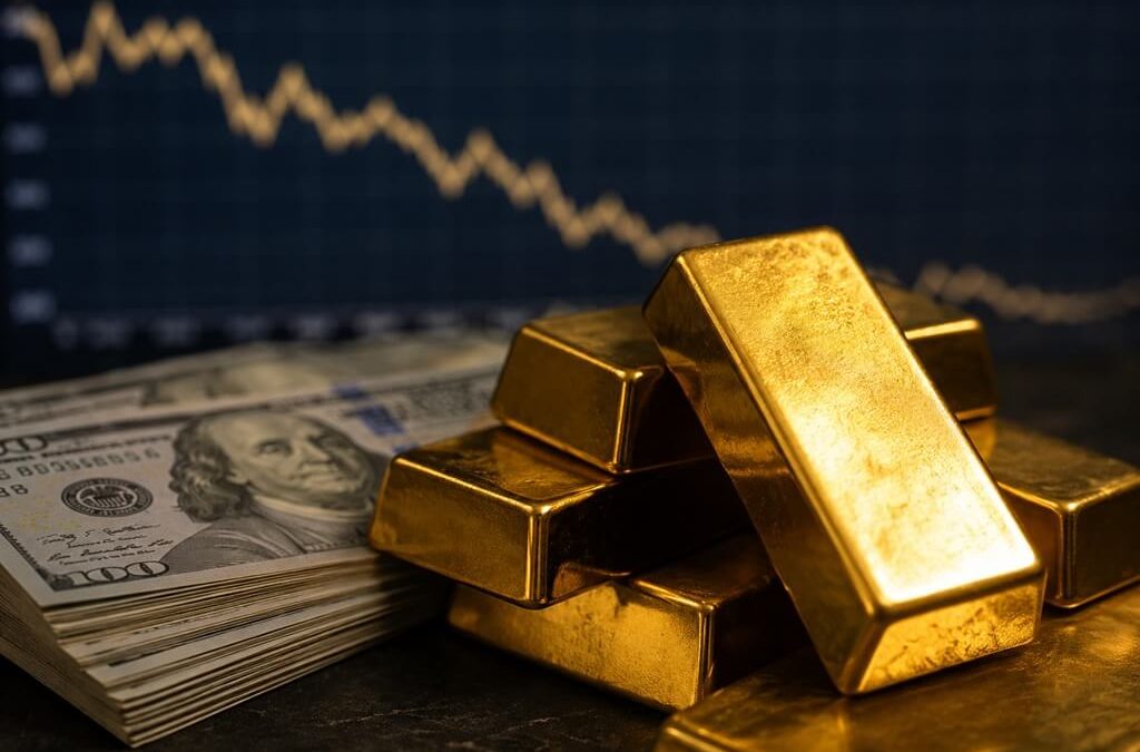 سقوط قیمت طلا به زیر ۴,۰۰۰ دلار در پی تقویت دلار آمریکا